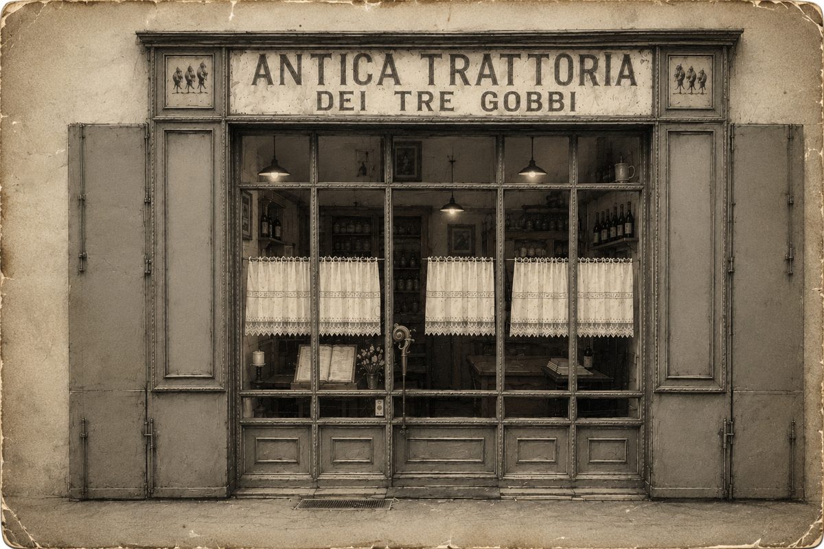 La osteria en 1907.
